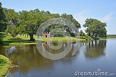 Spring house and chapel at Middleton Place Editorial Stock Photo