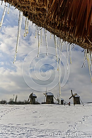 Spring icicles Stock Photo