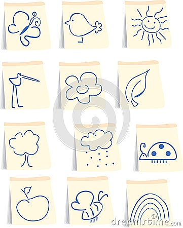 Spring icon set Vector Illustration