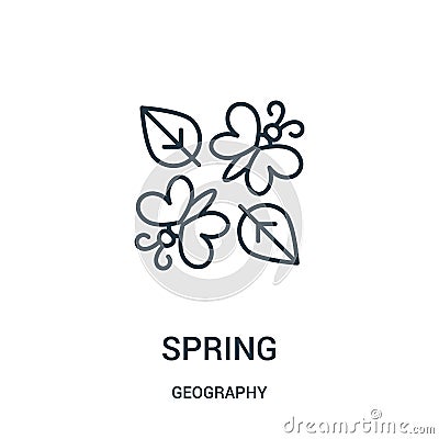 spring icon vector from geography collection. Thin line spring outline icon vector illustration Vector Illustration