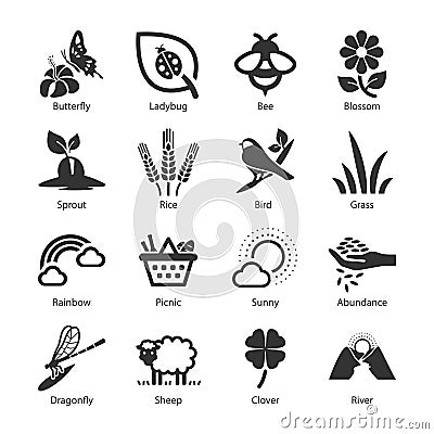 Spring icons Vector Illustration