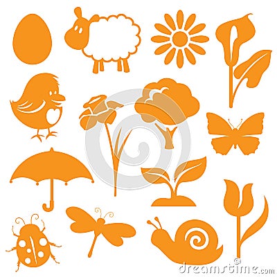 Spring Icons Vector Illustration