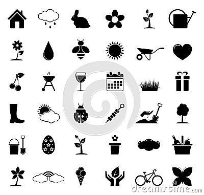 Spring icons Vector Illustration