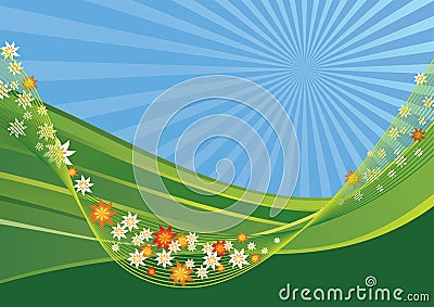 Spring landscape Vector Illustration