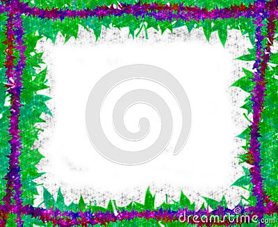 Spring leaves [maple] Border frame on white Cartoon Illustration