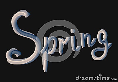 Spring letter 3d colorful gradient blend typeface. Vector Illustration