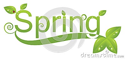 Spring logo design Vector Illustration