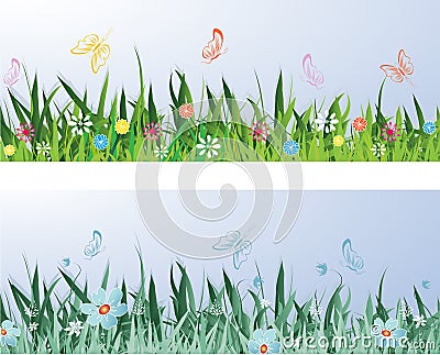 Spring Meadow Vector Illustration