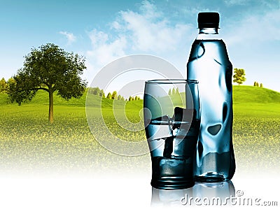 Spring mineral water Stock Photo