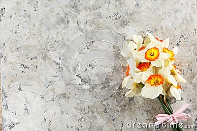 Spring mood conceptual image. Seasonal flowers on bright background Stock Photo