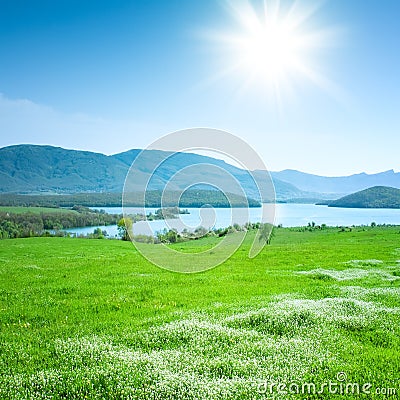 Spring mountain landscape Stock Photo