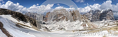 Spring mountains panorama of Italian Alps. Dolomites Stock Photo