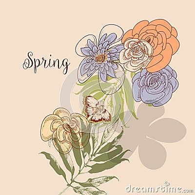 Spring natural background Vector Illustration