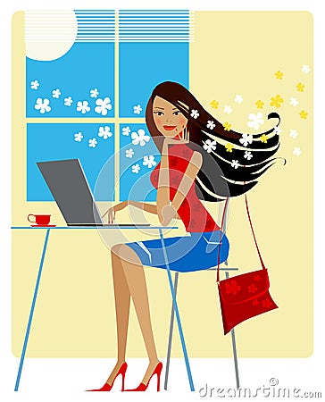 Spring at the office Vector Illustration