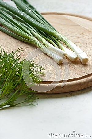 Spring onions Stock Photo