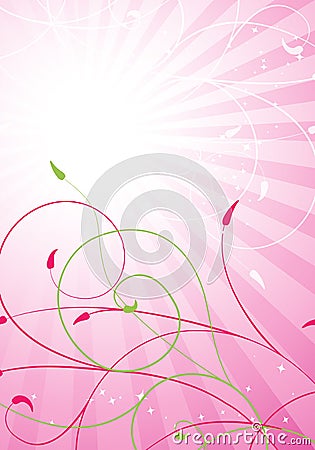 Spring pink background Vector Illustration