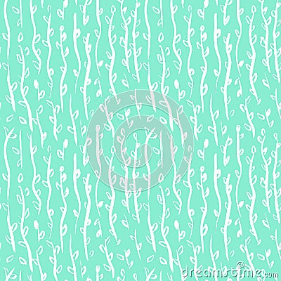 Spring Plants Seamless Pattern Vector Illustration