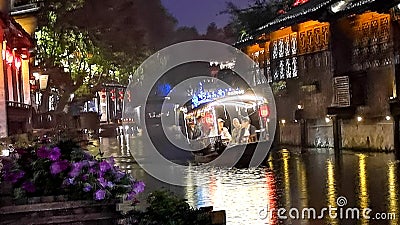 Spring rain night, nanxun town 2021.05.26. Zhejiang huzhou nanxun town Editorial Stock Photo