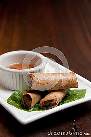 Spring roll appetizer Stock Photo