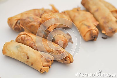 Spring roll with vegetable stuffed Stock Photo
