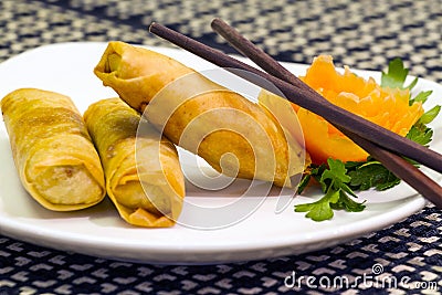 Spring rolls chinese appetizer Stock Photo