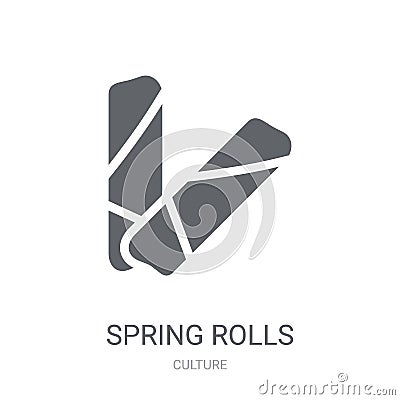 Spring Rolls icon. Trendy Spring Rolls logo concept on white background from Culture collection Vector Illustration