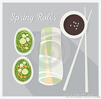 Spring rolls Vector Illustration