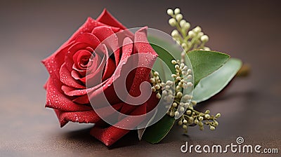 spring rose flower background close Cartoon Illustration