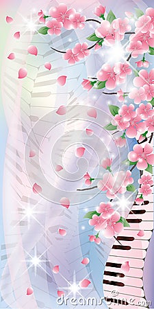 Spring sakura banner Vector Illustration