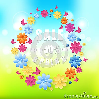 Spring sale background Vector eps10 Vector Illustration