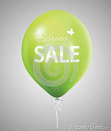Spring sale balloon advertisement design Vector Illustration