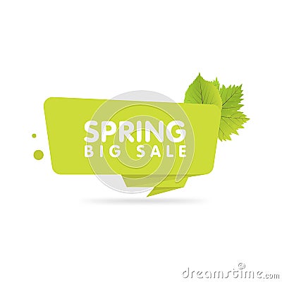 Spring sale banner. Origami style paper design. Stock Photo