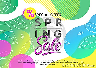 Spring sale banner Vector Illustration