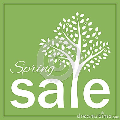 Spring sale blossom tree design Vector Illustration