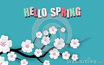 Spring sale floral banner Vector Illustration