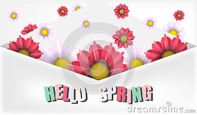 Spring sale floral banner Vector Illustration