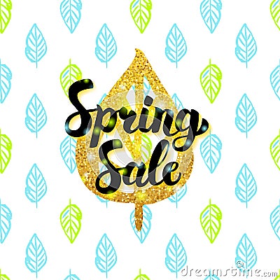 Spring Sale Handwritten Design Vector Illustration