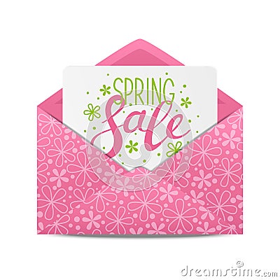 Spring sale message Vector Illustration