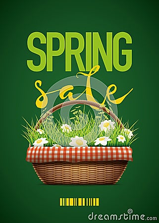 Spring Sale Poster Vector Illustration