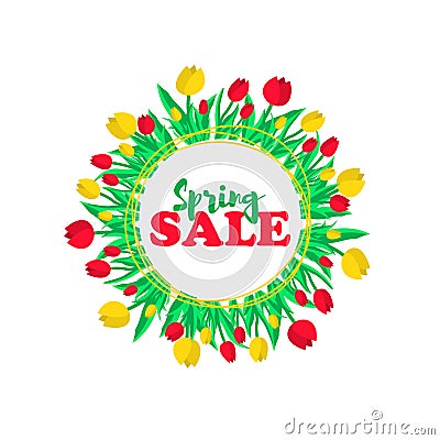 Spring sale poster. Vector illustration Vector Illustration