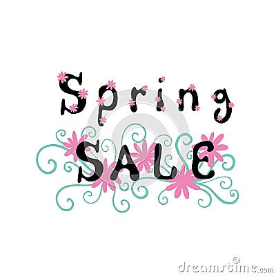 Spring sale print for wrapping paper and fabrics and stickers and shops packaging Cartoon Illustration