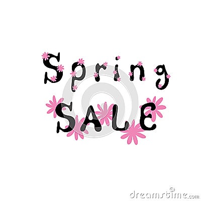 Spring sale print for wrapping paper and fabrics and stickers and shops packaging Cartoon Illustration