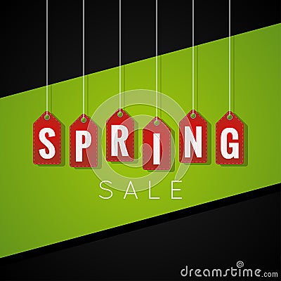 Spring Sale Tag design Background Vector Illustration