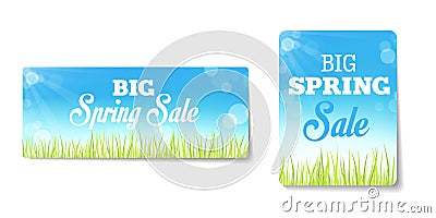 Spring sales labels Vector Illustration