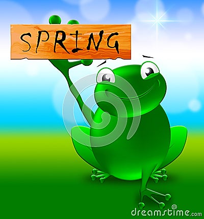 Spring Sign Shows Natural Environment 3d Illustration Stock Photo