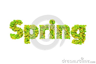 Spring. Spring theme quilling letter from quilling fonts collection. Hello spring. Stock Photo