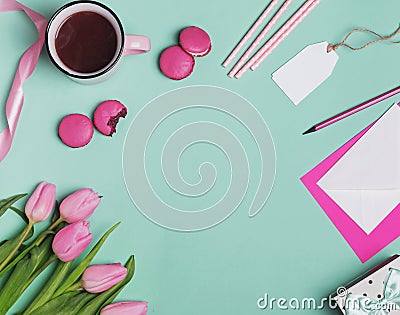 Spring styled desktop Stock Photo