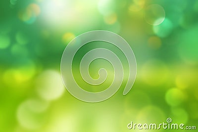 Spring or summer background blur - green blurred bokeh lights Stock Photo