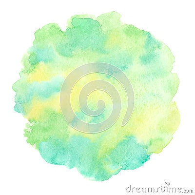 Spring, eco, vegan watercolor round texture, circle shape Stock Photo