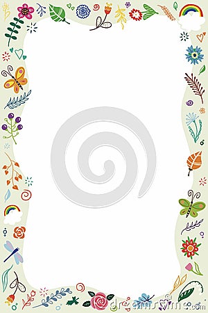 spring and summer flower frame Stock Photo